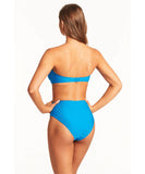 Sea Level Honecomb U Bar Bandeau Bikini Top - Capri