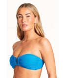 Sea Level Honecomb U Bar Bandeau Bikini Top - Capri