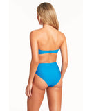 Sea Level Honecomb U Bar Bandeau Bikini Top - Capri