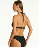 Sea Level Caracus Tri Halter Top  - Black