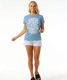 Rip Curl High Tide Psychic Standard Womens Tee - Dusty Blue