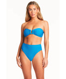 Sea Level Honecomb U Bar Bandeau Bikini Top - Capri