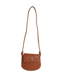 Billabong Brown leather crossbody bag on a light gray background