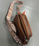 Over Shoulder Rectangle Hand Bag - Brown