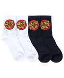 Santa Cruz Womens Classic Dot Socks 4Pk - Black/White