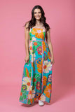 Charlo Poppy Maxi Dress - Teal Floral