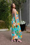 Charlo Poppy Maxi Dress - Teal Floral