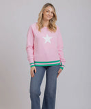 Mi Moso Contrast Sweat - Pink With Star