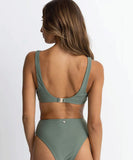 Rhythm Classic Crop Bikini Top - Olive