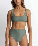 Rhythm Classic Crop Bikini Top - Olive