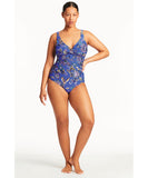 Sea Level Carnivale Cross Front One Piece - Colbalt