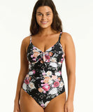 Sea Level Belle Tie Front DD/E Cup One Piece - Black