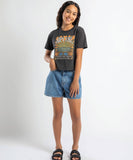 Rip Curl Coral Sands Crop Girls Tee - Washed Black