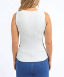 Foxwood Tessa Metallic Knit Tank - Vintage White