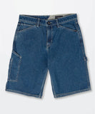 V olcom Labored Denim Utility Short - Indigo Rinse Wash