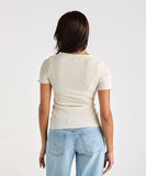 Wrangler Daria Button Tee - Vintage White