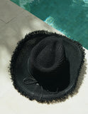 Elm Fringed Fedora Hat - Black