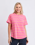 Elm Halli S/S Tee - Stripe Pink Lemonade/Peach