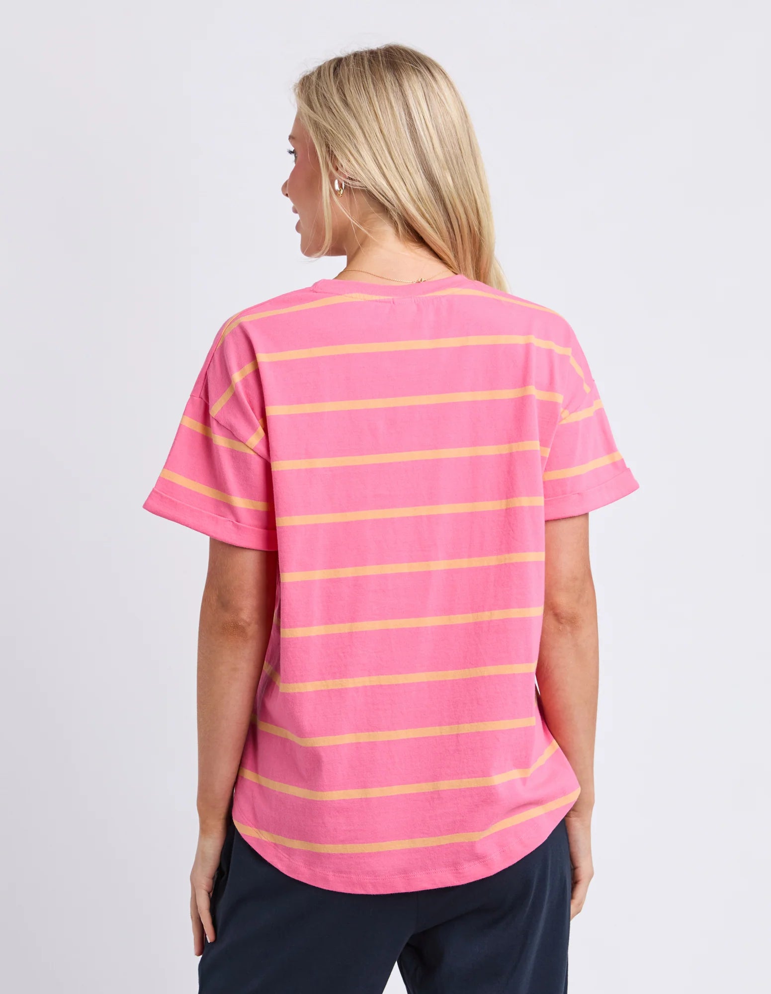 Elm Halli S/S Tee - Stripe Pink Lemonade/Peach