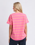 Elm Halli S/S Tee - Stripe Pink Lemonade/Peach