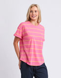 Elm Halli S/S Tee - Stripe Pink Lemonade/Peach