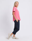 Elm Halli S/S Tee - Stripe Pink Lemonade/Peach