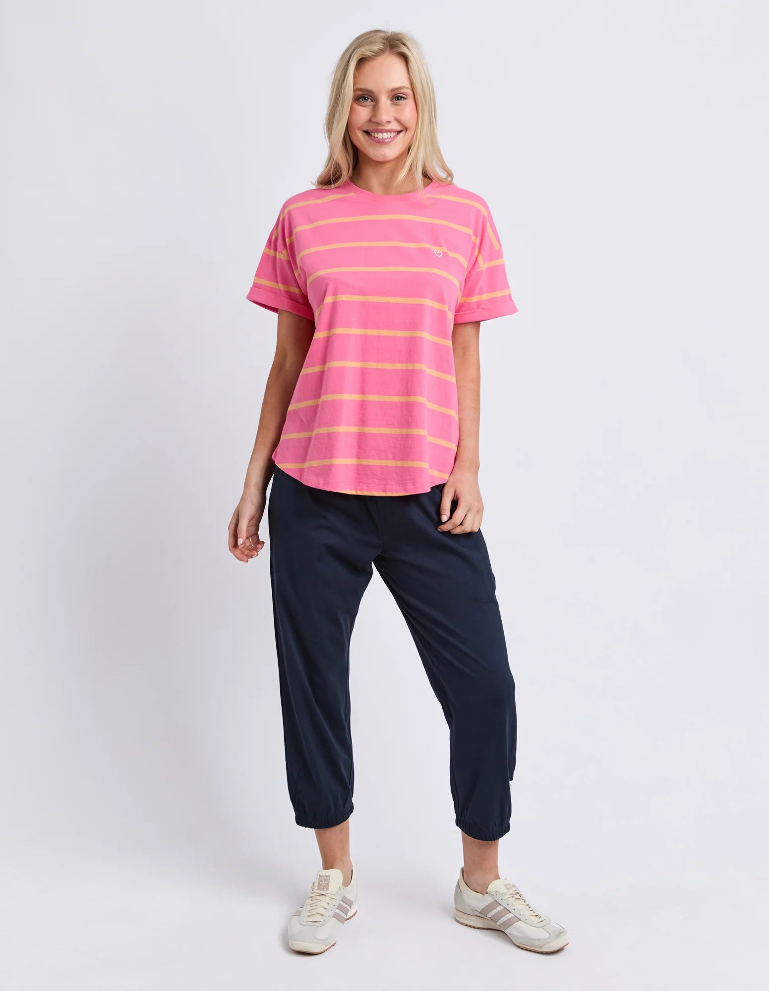 Elm Halli S/S Tee - Stripe Pink Lemonade/Peach