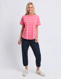 Elm Halli S/S Tee - Stripe Pink Lemonade/Peach