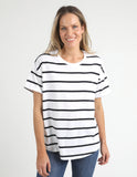 Elm Halli S/S Tee - Stripe White/Navy