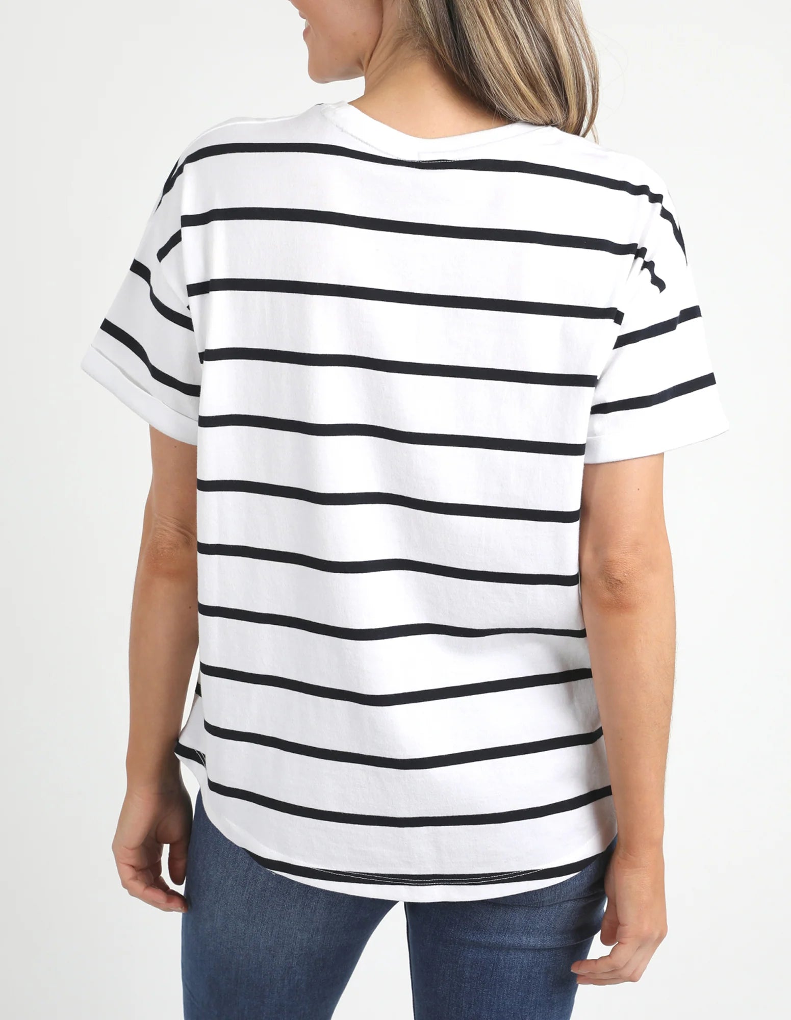 Elm Halli S/S Tee - Stripe White/Navy