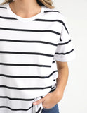 Elm Halli S/S Tee - Stripe White/Navy