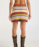 Wrangler Flat Knit Mini Skirt Sunset Multi