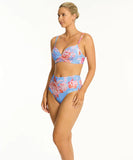 Sea Level Indochine Cross Front Moulded Underwire Bra - Light Blue