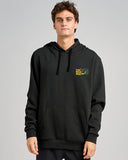 The Mad Hueys Frothy Fanging Hooded Pullover - Washed Black