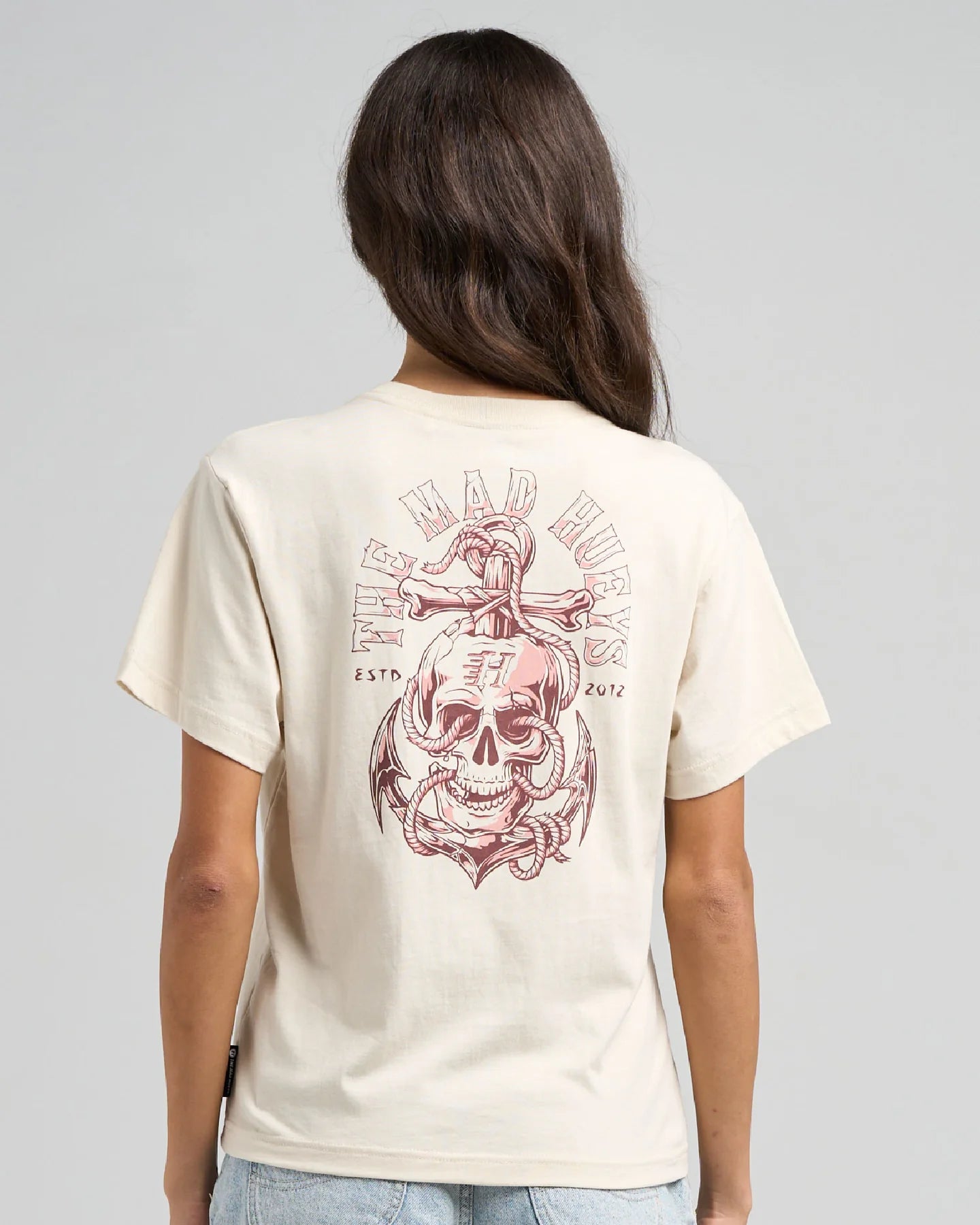 The Mad Hueys Mermaid Anchor Womens SS Tee - Vintage Black