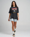 The Mad Hueys Born To Hueys Womens Oversized Tee - Washed Black