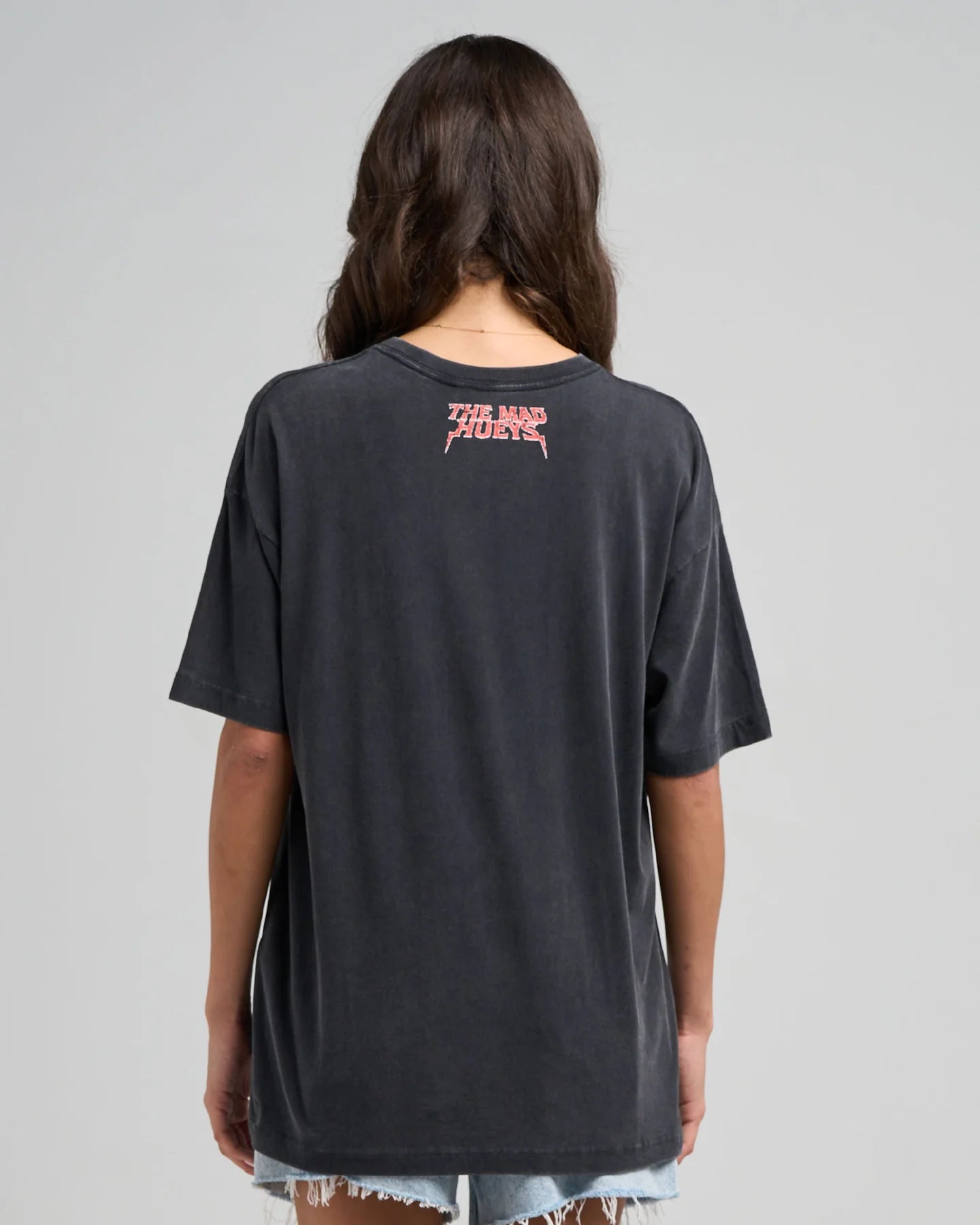 The Mad Hueys Born To Hueys Womens Oversized Tee - Washed Black