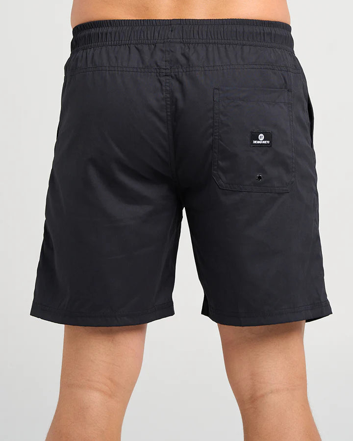 The Mad Hueys Skull Anchor 18" Volley Short - Black