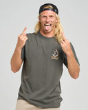 The Mad Hueys Captain Ship Faced SS Tee - Charcoal
