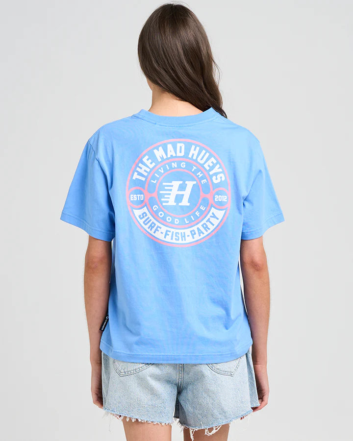 The Mad Hueys Hueys Good Life Womens SS Tee - Cornflower Blue