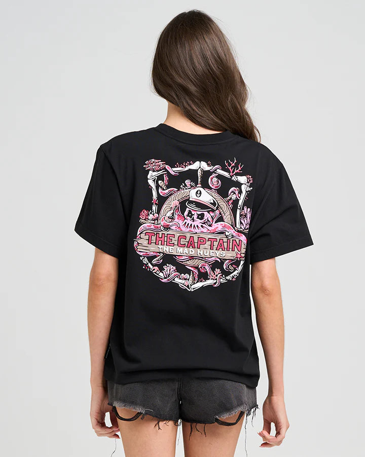 The Mad Hueys The Sea Captain Womens SS Tee - Black