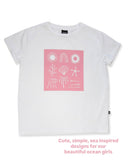 Hello Stranger Sea Shell Bailey Tee - White/Pink