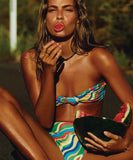 It's Now Cool The Knot Bandeau Bikini Top - Carnival