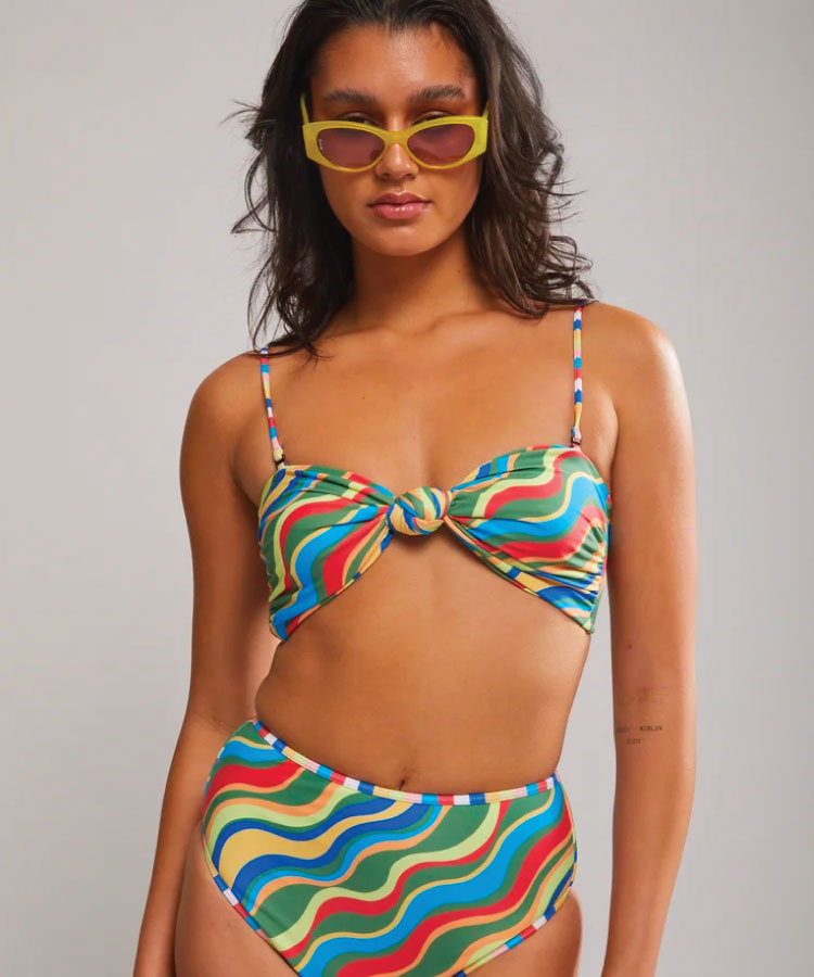 It's Now Cool The Knot Bandeau Bikini Top - Carnival
