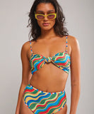 It's Now Cool The Knot Bandeau Bikini Top - Carnival