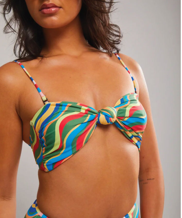 It's Now Cool The Knot Bandeau Bikini Top - Carnival