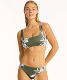 Sea Level Aloha Low Square Neck Bra - Khaki