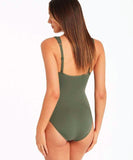 Sea Level Eco Essentials Spliced Waisted One Piece Swimsuit - Khaki