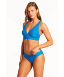 Sea Level Honeycomb Longline Bikini Top - Capri