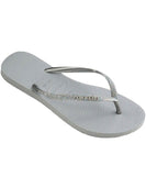 Havaianas Slim Glitter Logo Metallic Women's Jandal - Steel Grey